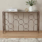 50" Clear and Bronze Mirrored Glass and Steel Frame Console Table