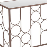 50" Clear and Bronze Mirrored Glass and Steel Frame Console Table