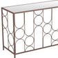 50" Clear and Bronze Mirrored Glass and Steel Frame Console Table
