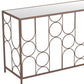 50" Bronze Mirrored Glass and Steel Frame Console Table