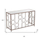 50" Clear and Bronze Mirrored Glass and Steel Frame Console Table