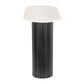 52" White and Black Genuine Marble and Solid Wood Oval Double Pedestal Console Table