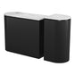 Set of Two 35" White and Black Genuine Marble and Solid Wood Oval Solid Console Tables