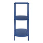 36" Blue Steel Oval Console Table With Two Shelves