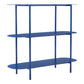 36" Blue Steel Oval Console Table With Two Shelves