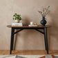 48" Espresso and Black Solid Wood Oval Console Table