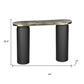 43" Black and Gold Genuine Marble and Steel Double Pedestal Console Table