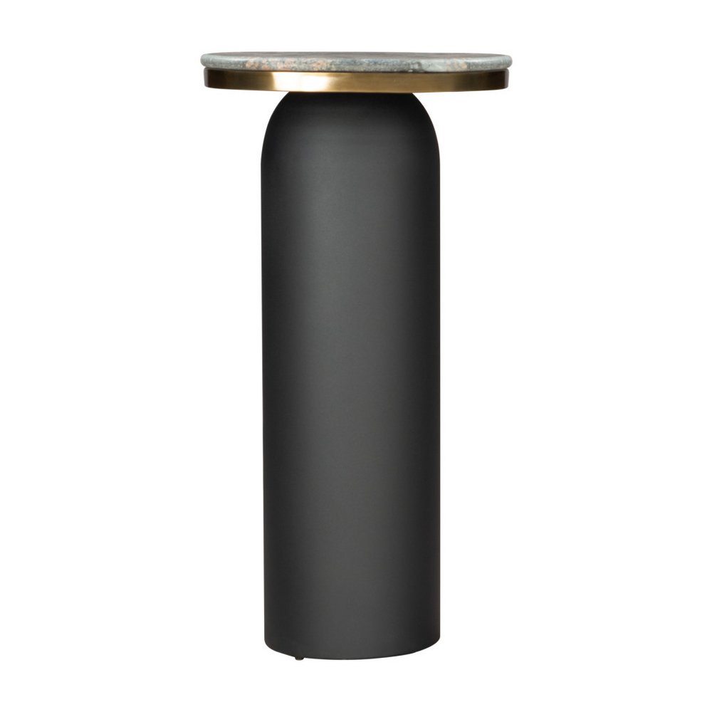 43" Black and Gold Genuine Marble and Steel Double Pedestal Console Table