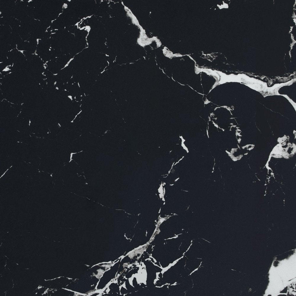 43" Black and Brown Genuine Marble and Solid Wood Solid Console Table