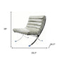 29" Gray and Silver Tufted Leather and Upholstered Folding Lounge Chair