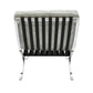 29" Gray and Silver Tufted Leather and Upholstered Folding Lounge Chair