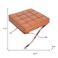 20" Amber and Silver Leather Tufted Ottoman