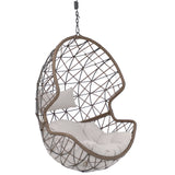 35" Gray Steel Outdoor Egg Chair