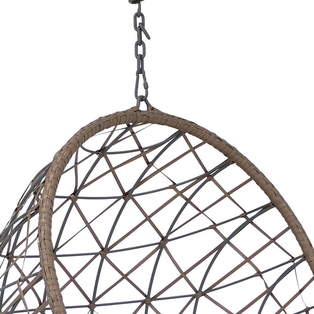 35" Gray Steel Outdoor Egg Chair