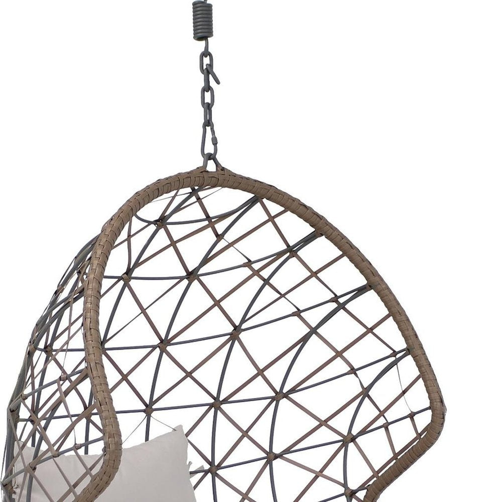 35" Gray Steel Outdoor Egg Chair