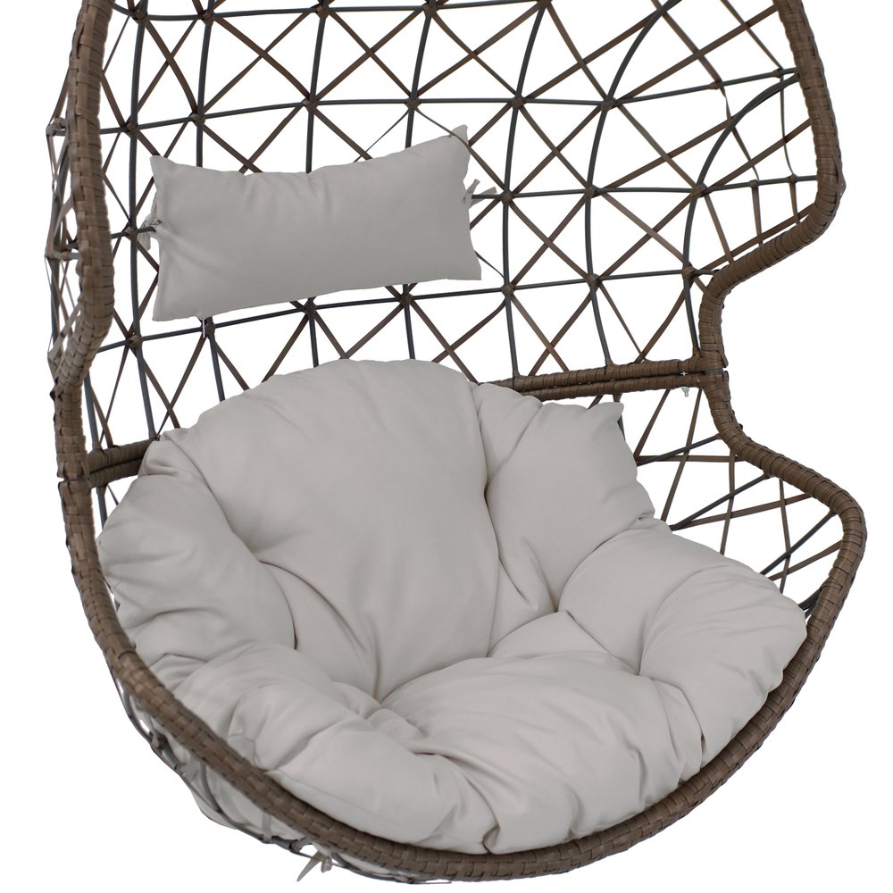 35" Gray Steel Outdoor Egg Chair