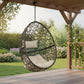38" Beige Steel Outdoor Egg Chair