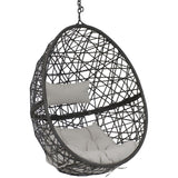 38" Gray Steel Outdoor Egg Chair