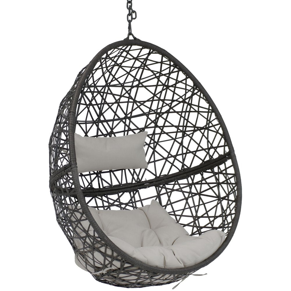 38" Gray Steel Outdoor Egg Chair