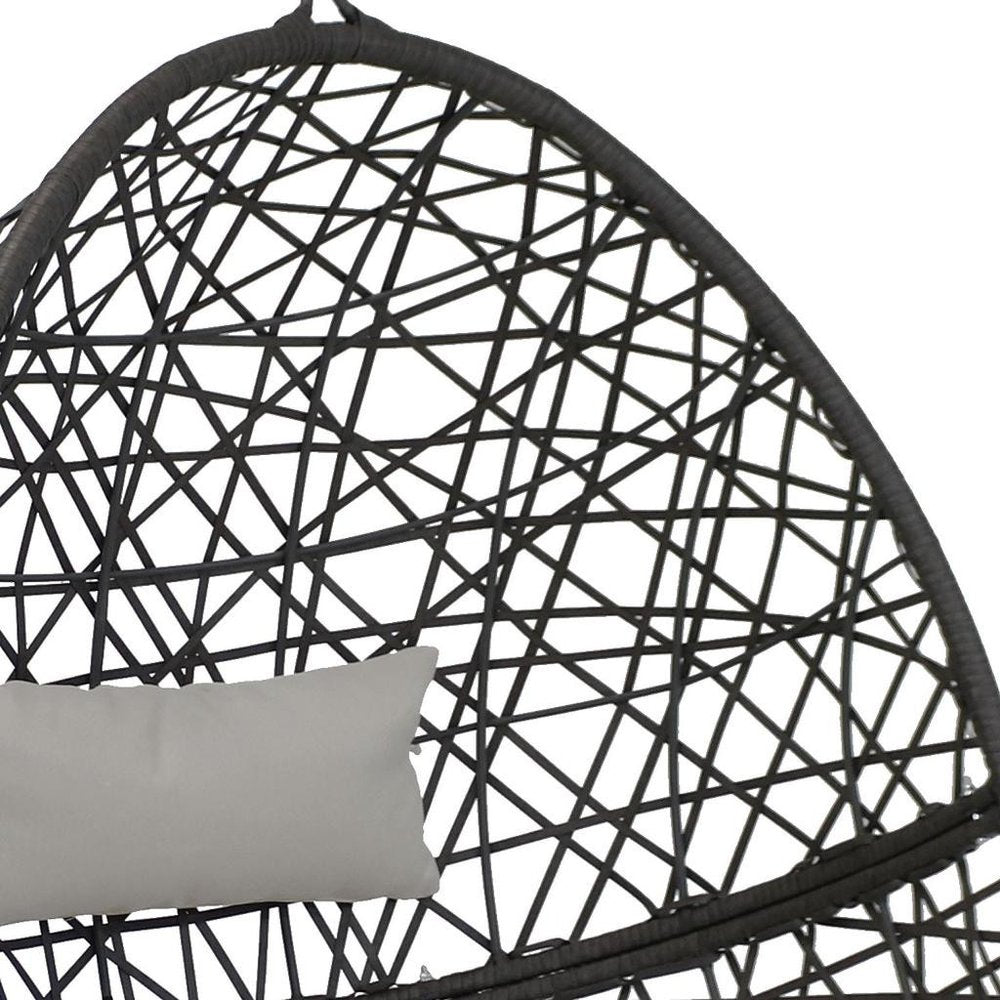 38" Gray Steel Outdoor Egg Chair