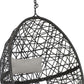 38" Gray Steel Outdoor Egg Chair