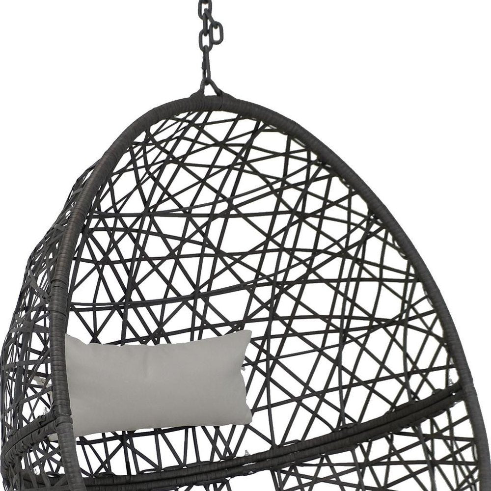 38" Gray Steel Outdoor Egg Chair