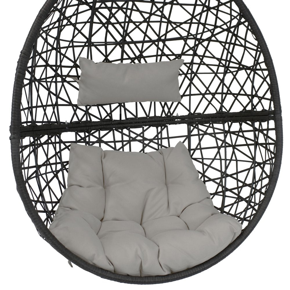 38" Gray Steel Outdoor Egg Chair