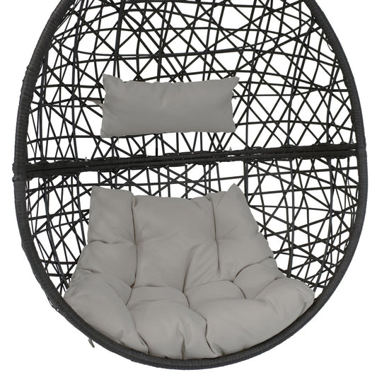 38" Gray Steel Outdoor Egg Chair