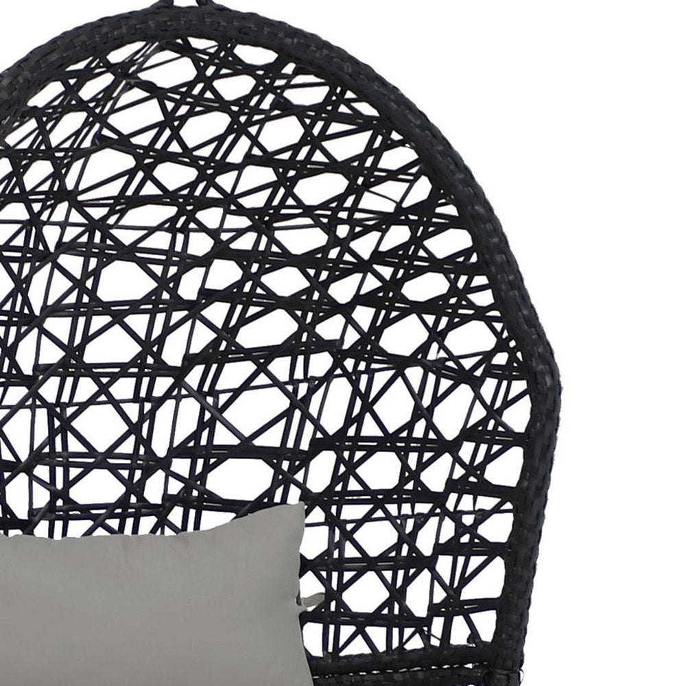 32" Gray Steel Outdoor Egg Chair
