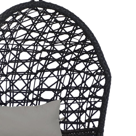 32" Gray Steel Outdoor Egg Chair