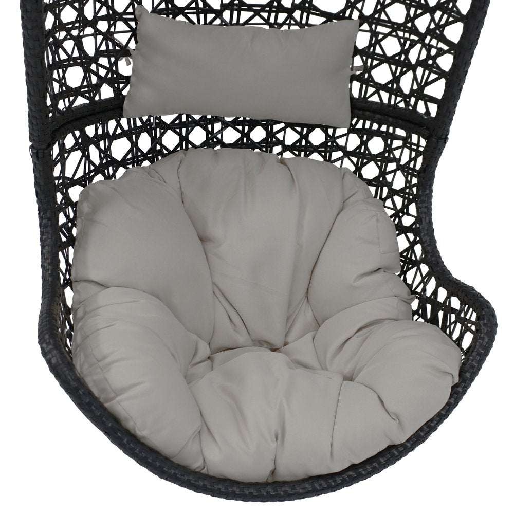 32" Gray Steel Outdoor Egg Chair