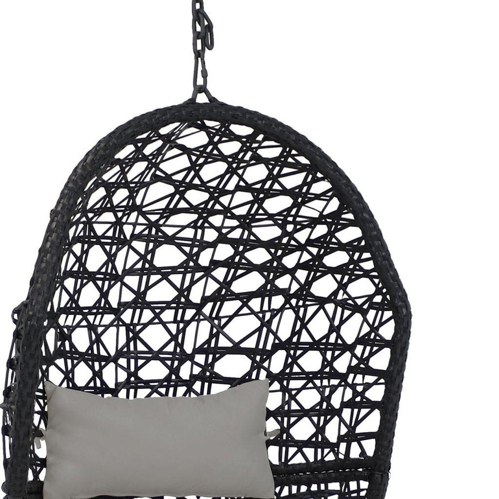 32" Gray Steel Outdoor Egg Chair