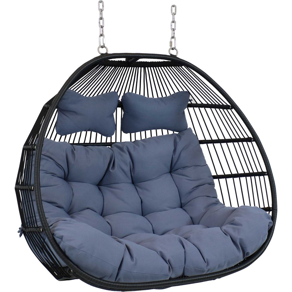 51" Gray Steel Outdoor Egg Chair