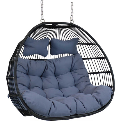 51" Gray Steel Outdoor Egg Chair