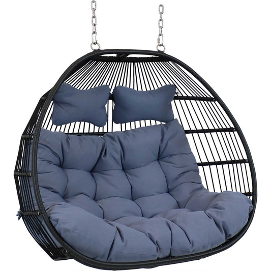 51" Gray Steel Outdoor Egg Chair