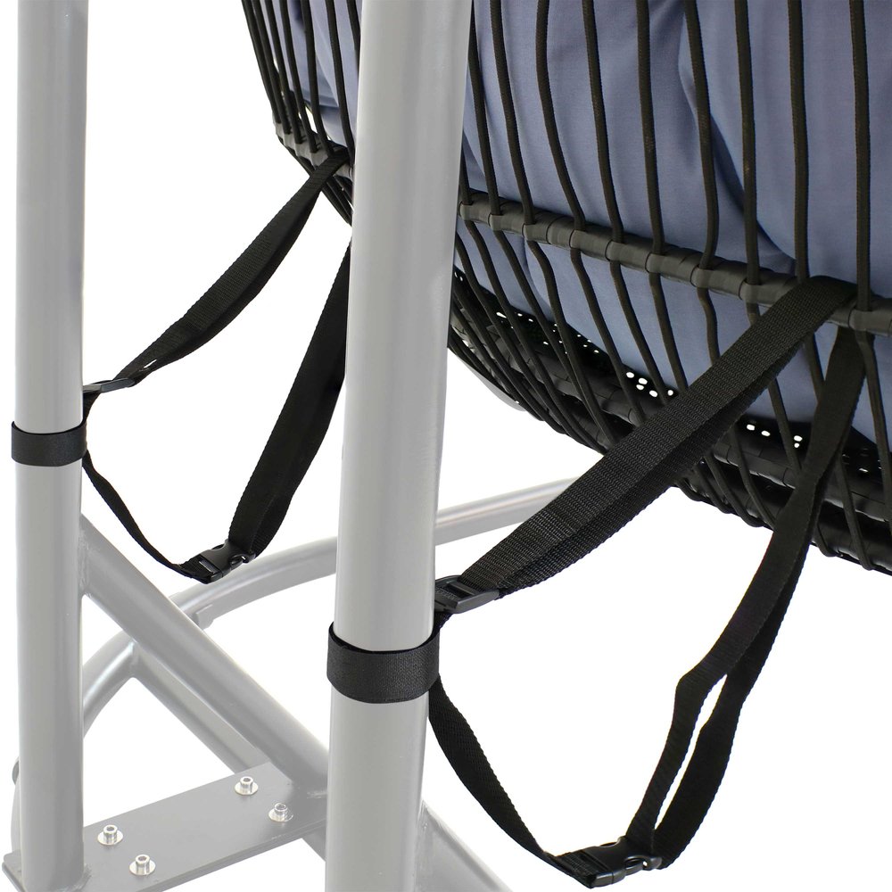 51" Gray Steel Outdoor Egg Chair