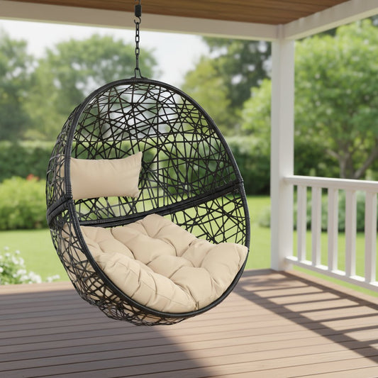 38" Yellow Steel Outdoor Egg Chair