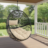 38" Yellow Steel Outdoor Egg Chair