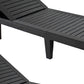 Set of Two Black Heavy Duty Resin Outdoor Chaise Lounges