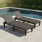 Set of Two Black Heavy Duty Resin Outdoor Chaise Lounges