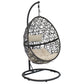 42" Beige Steel Outdoor Egg Chair