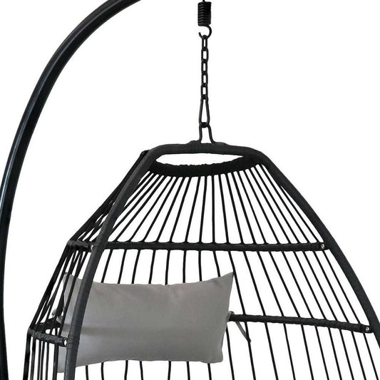 46" Gray Steel Outdoor Egg Chair