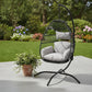 46" Gray Steel Outdoor Egg Chair