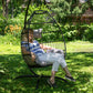 46" Gray Steel Outdoor Egg Chair