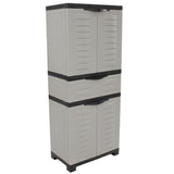23" Black and Gray Plastic Accent Cabinet With Four Doors And One Drawer