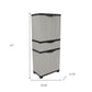 57" Black And Gray Heavy Duty Plastic Four Door Utility Cabinet