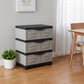 23" Gray and Black Plastic Accent Cabinet With Three Drawers