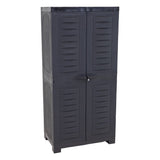 49" Dark Gray Heavy Duty Plastic Locking Two Door Utility Cabinet