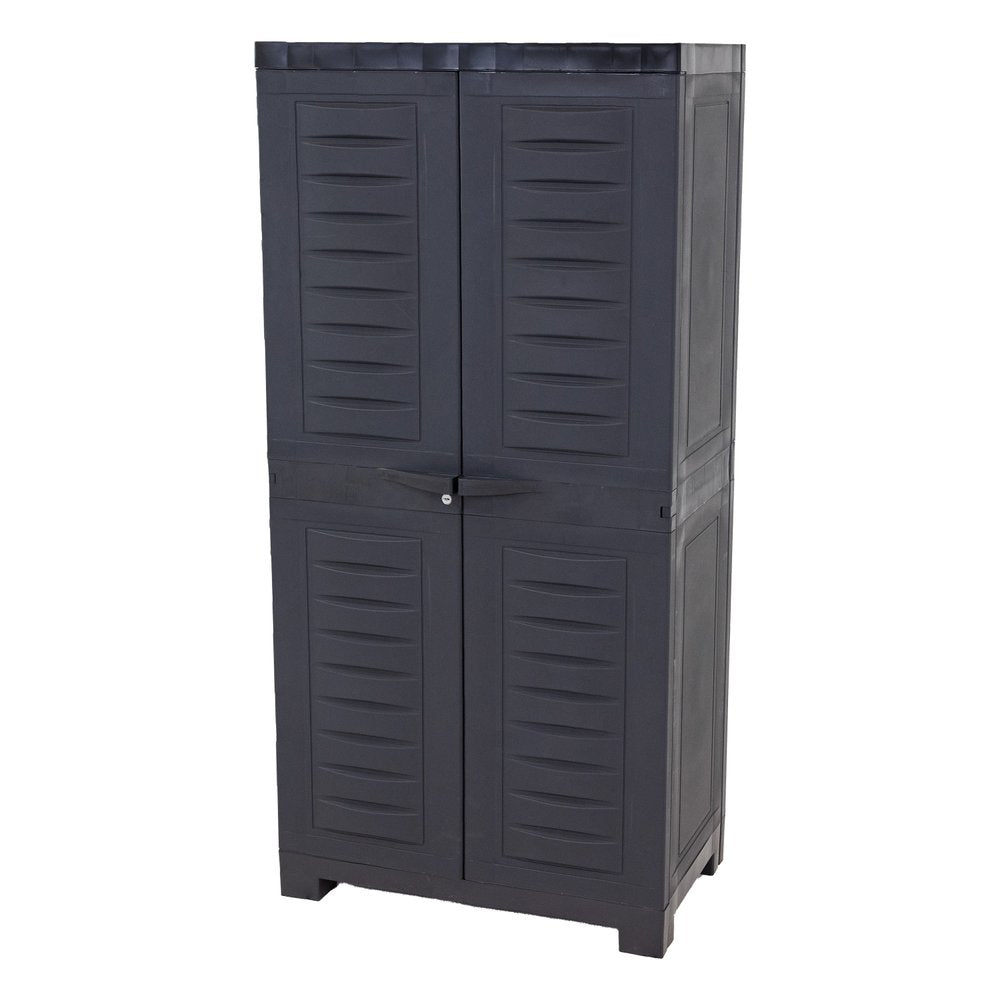 24" Charcoal Plastic Accent Cabinet With Two Doors