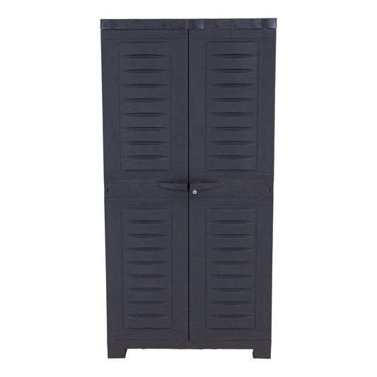 24" Charcoal Plastic Accent Cabinet With Two Doors